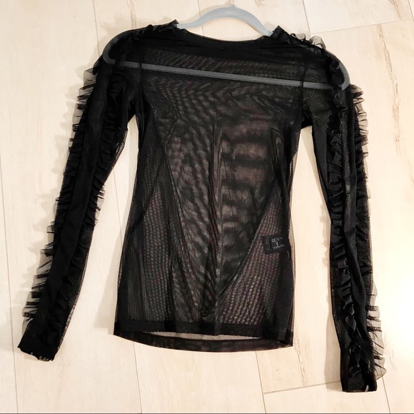 Free People Mesh Top with Ruffle Sleeves - Picture 4 of 4